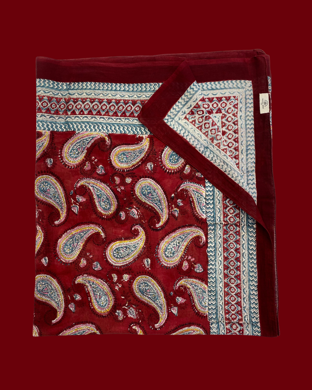 Maison Jaipur Paris - Pareo Pondichery Rouge en voile de coton