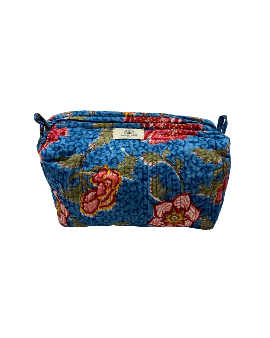 Maison Jaipur Paris - Pouch Delhi M Bleu en voile de coton