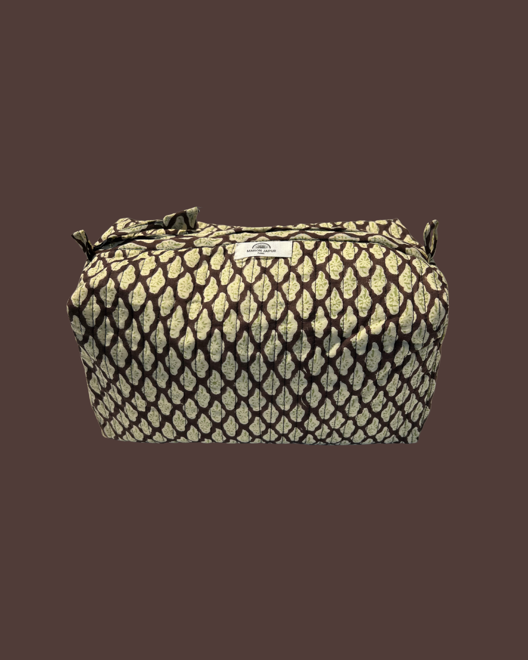 Maison Jaipur Paris - Pouch Delhi L Marron en voile de coton
