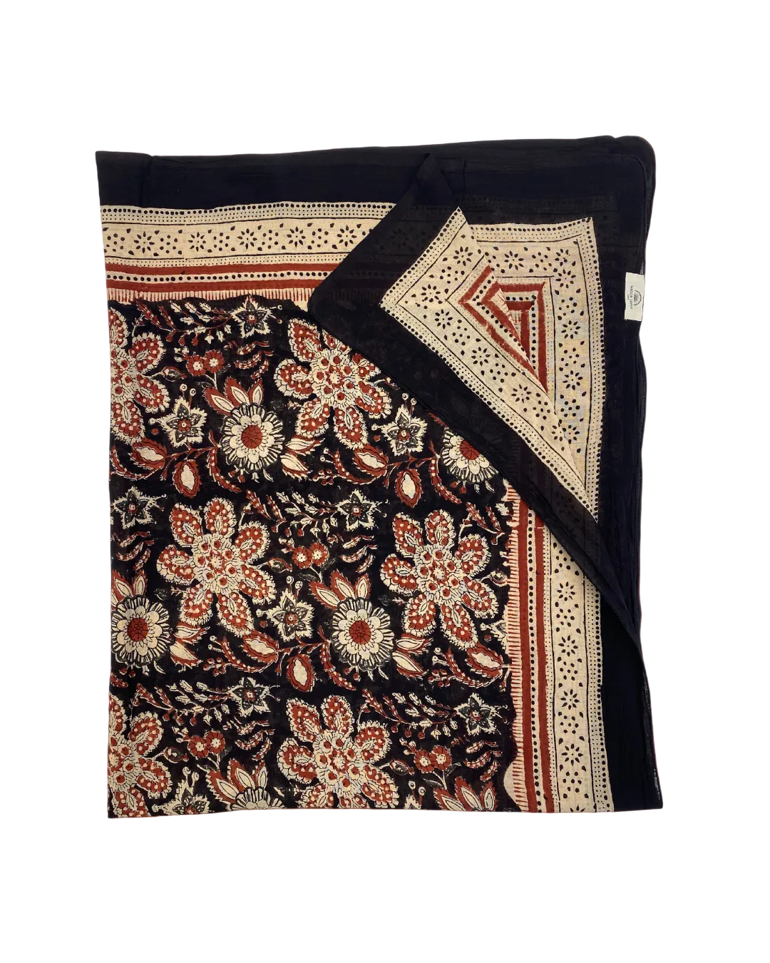 Maison Jaipur Paris - Pareo Pondichery Noir en voile de coton
