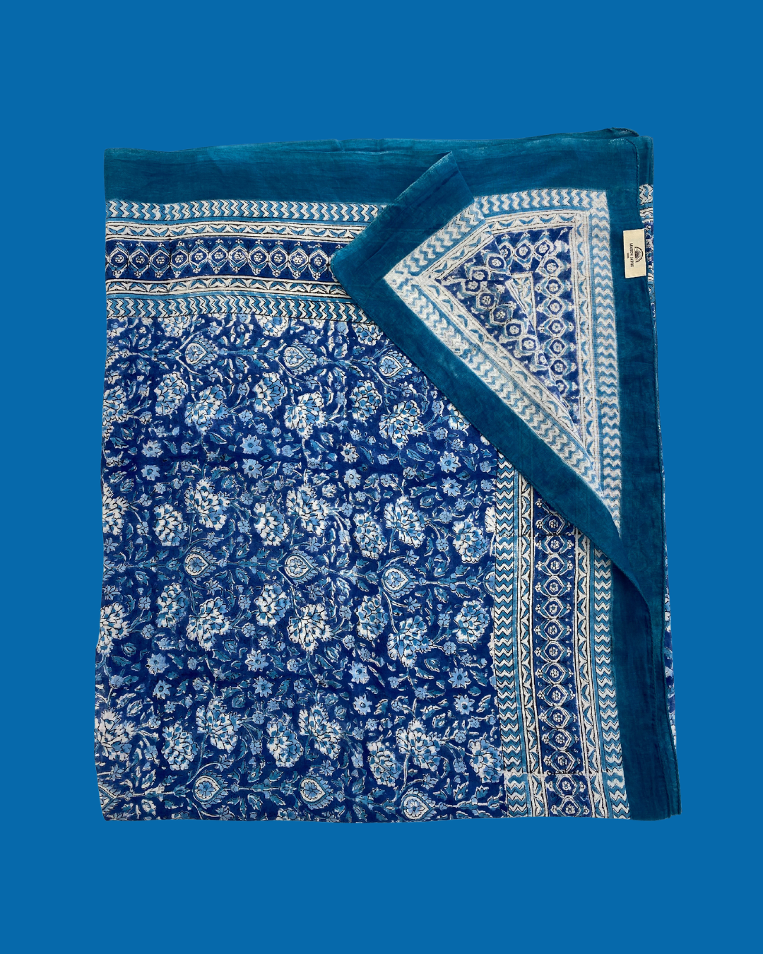 Maison Jaipur Paris - Pareo Pondichery Bleu en voile de coton