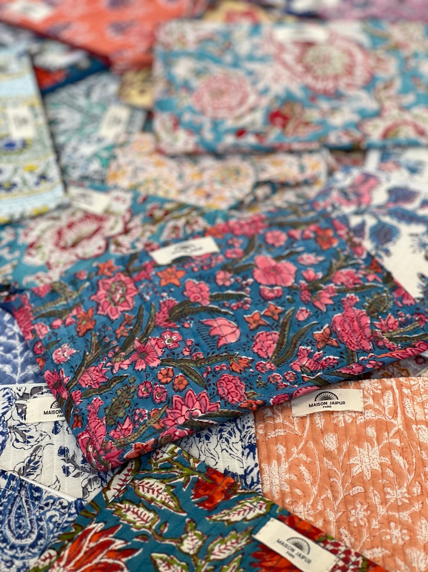 Maison Jaipur Paris - Pochette Bombay Bleu en voile de coton
