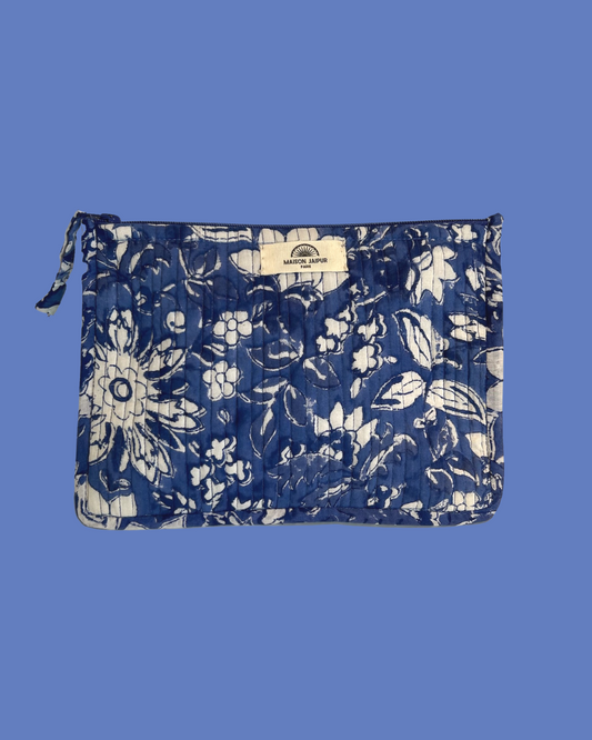 Maison Jaipur Paris - Pochette Bombay Bleu en voile de coton