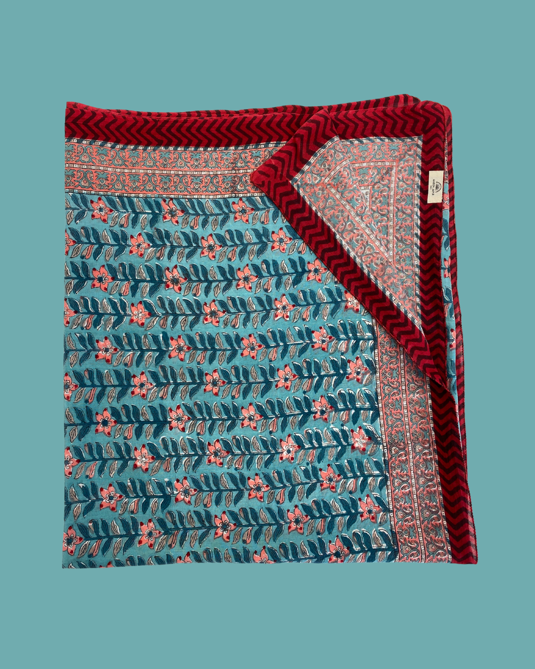 Maison Jaipur Paris - Pareo Pondichery Rouge en voile de coton