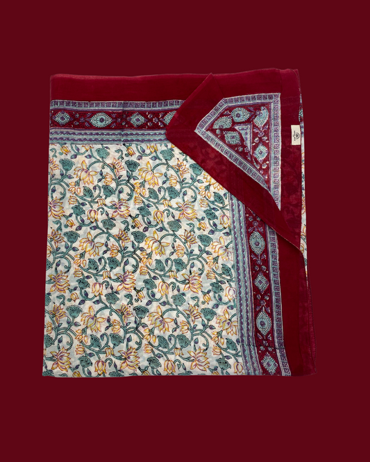 Maison Jaipur Paris - Pareo Pondichery Rouge en voile de coton