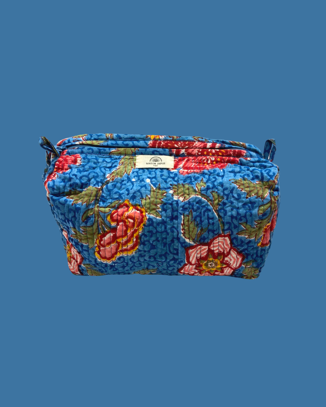 Maison Jaipur Paris - Pouch Delhi L Bleu en voile de coton