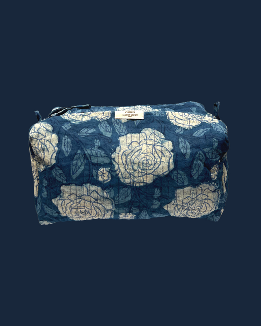 Maison Jaipur Paris - Pouch Delhi L Bleu en voile de coton