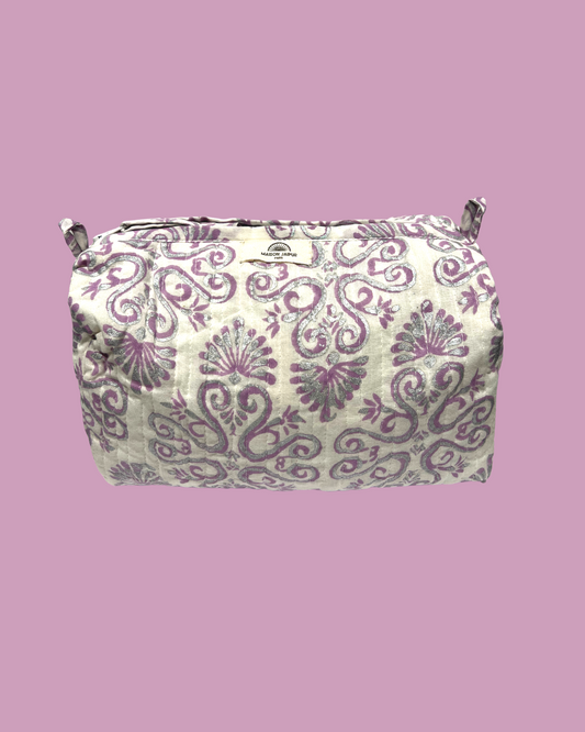 Maison Jaipur Paris - Pouch Delhi M Blanc en voile de coton