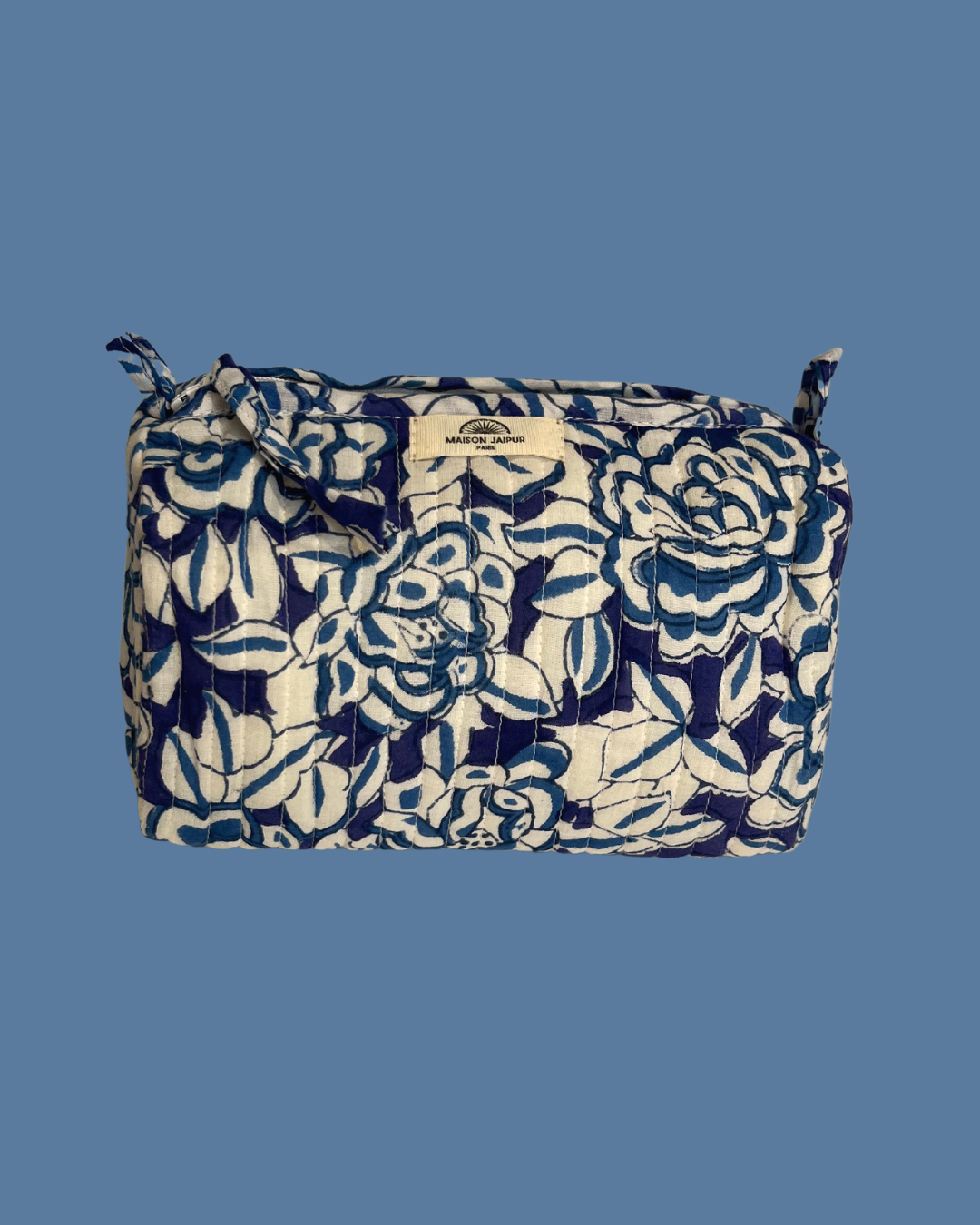 Maison Jaipur Paris - Pouch Delhi S Bleu en voile de coton