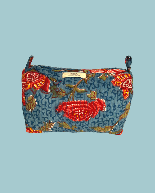 Maison Jaipur Paris - Pouch Delhi S Bleu en voile de coton