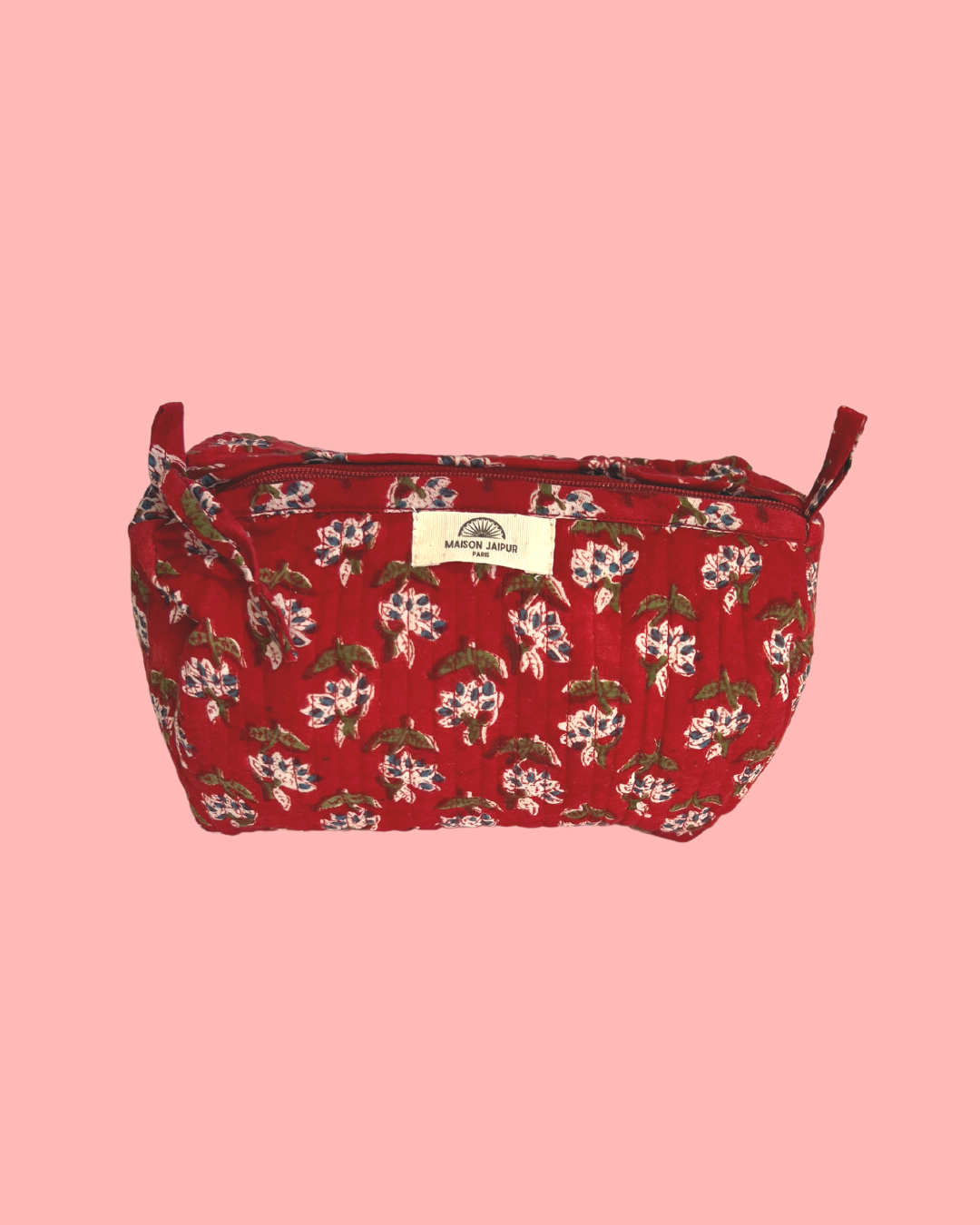 Maison Jaipur Paris - Pouch Delhi S Rouge en voile de coton