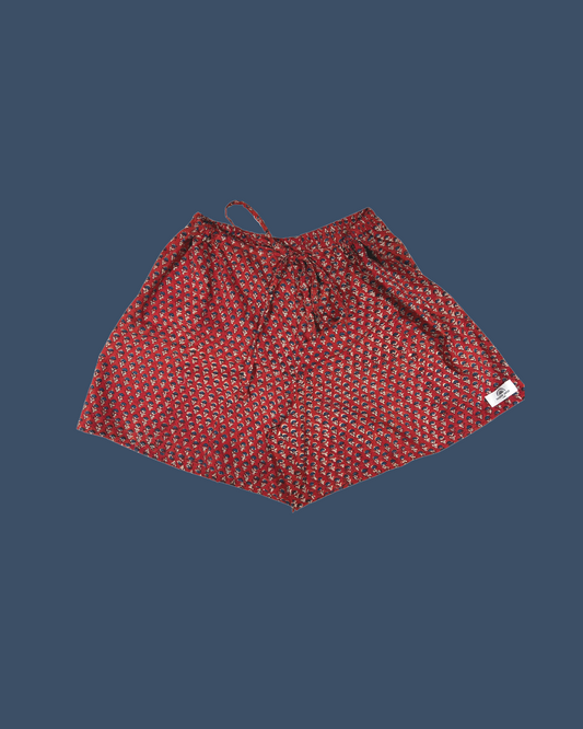 Maison Jaipur Paris - Short Goa Rouge en voile de coton