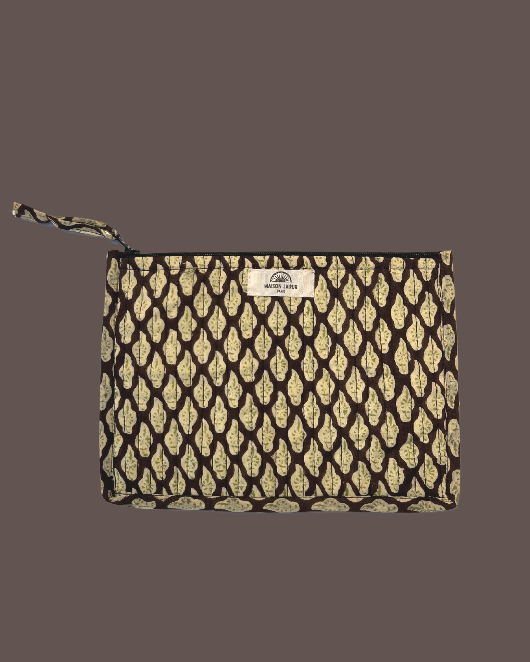 Maison Jaipur Paris - Pochette Bombay Marron en voile de coton