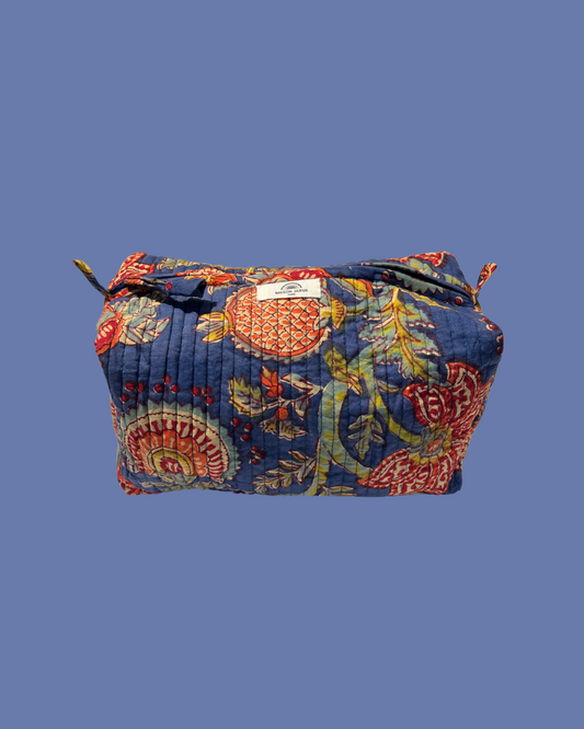 Maison Jaipur Paris - Pouch Delhi L Bleu en voile de coton