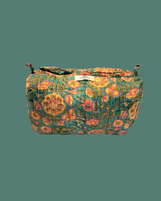 Maison Jaipur Paris - Pouch Delhi M Bleu en voile de coton