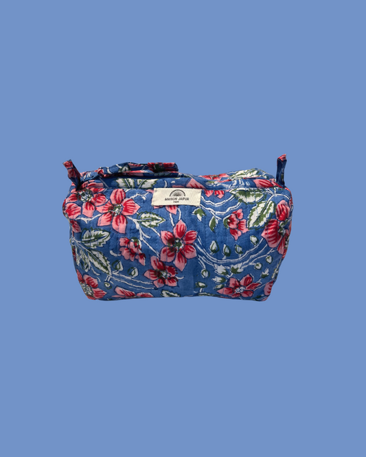 Maison Jaipur Paris - Pouch Delhi S Bleu en voile de coton