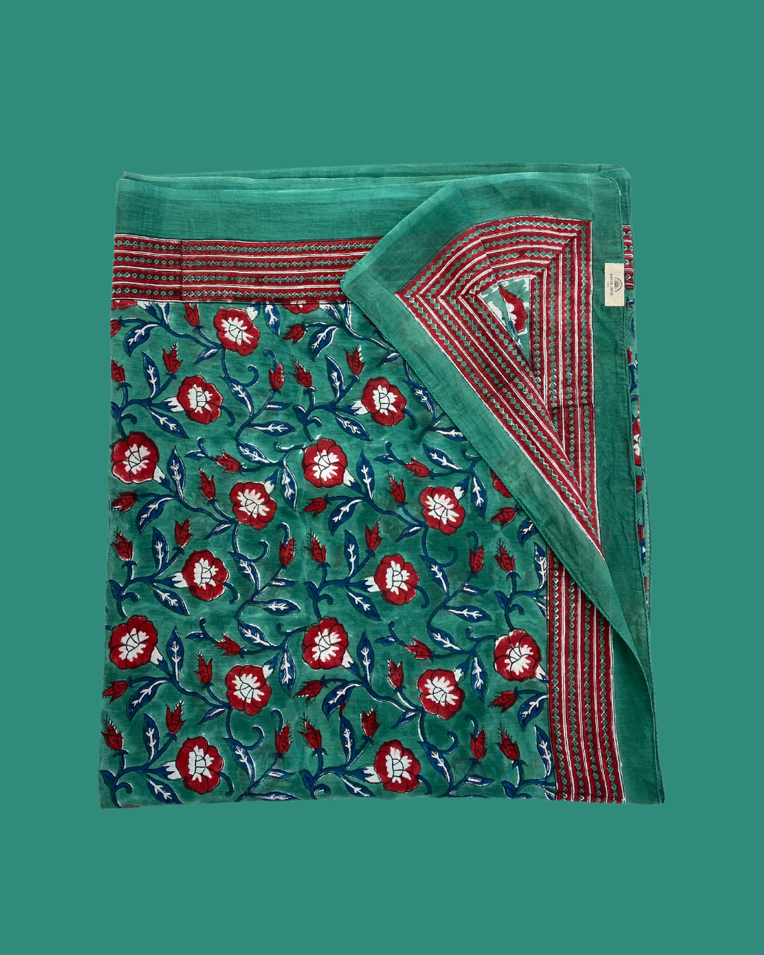 Maison Jaipur Paris - Pareo Pondichery Vert en voile de coton