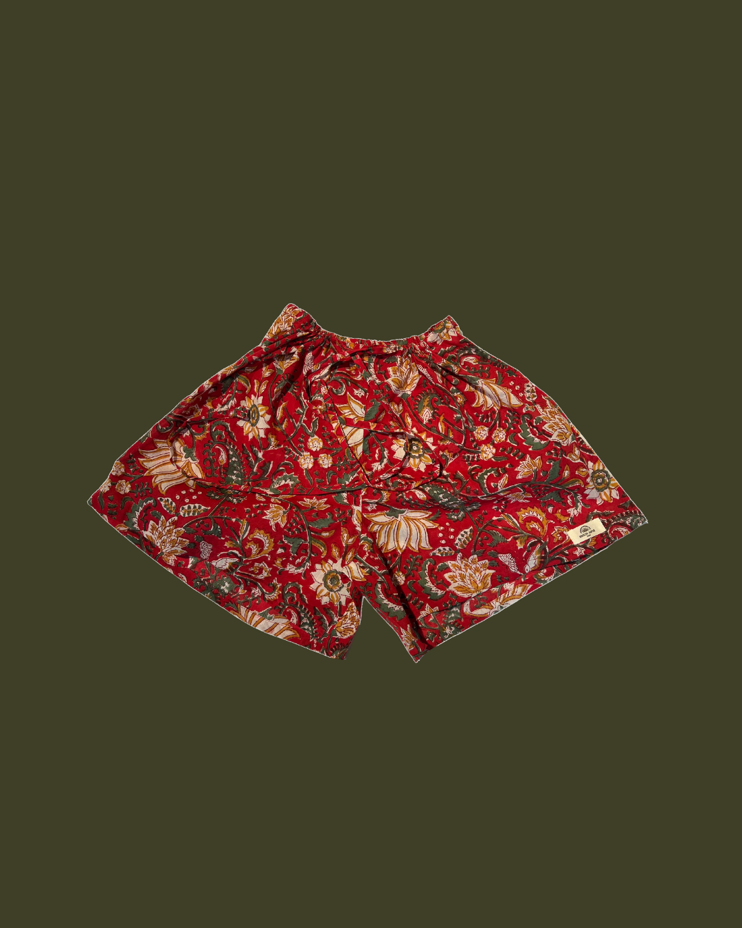 Maison Jaipur Paris - Short Goa Rouge en voile de coton