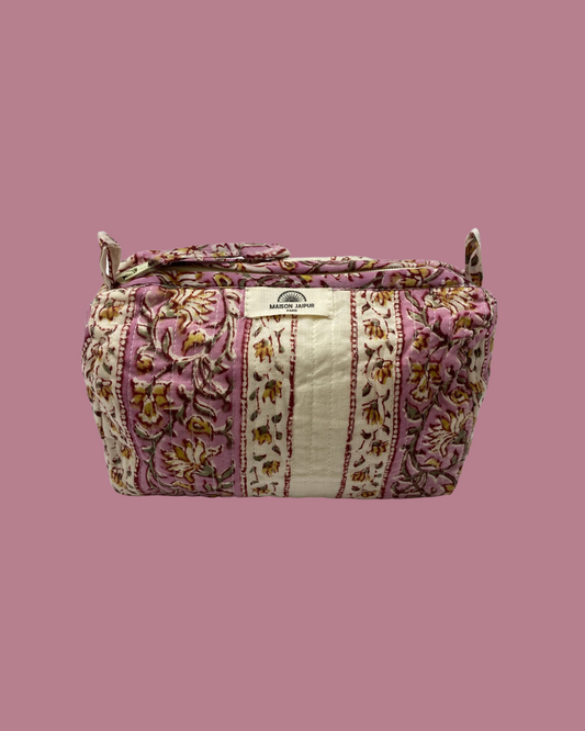 Maison Jaipur Paris - Pouch Delhi S Rose en voile de coton