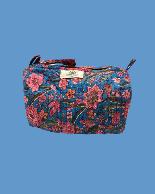 Maison Jaipur Paris - Pouch Delhi S Bleu en voile de coton