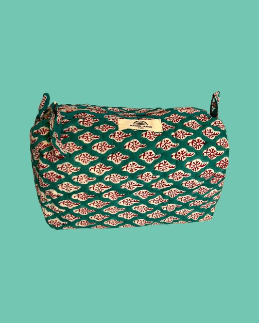 Maison Jaipur Paris - Pouch Delhi S Vert en voile de coton