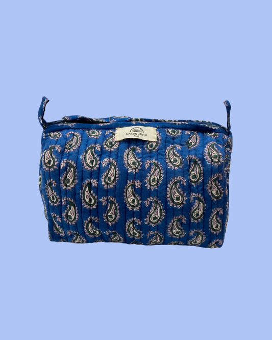 Maison Jaipur Paris - Pouch Delhi S Bleu en voile de coton