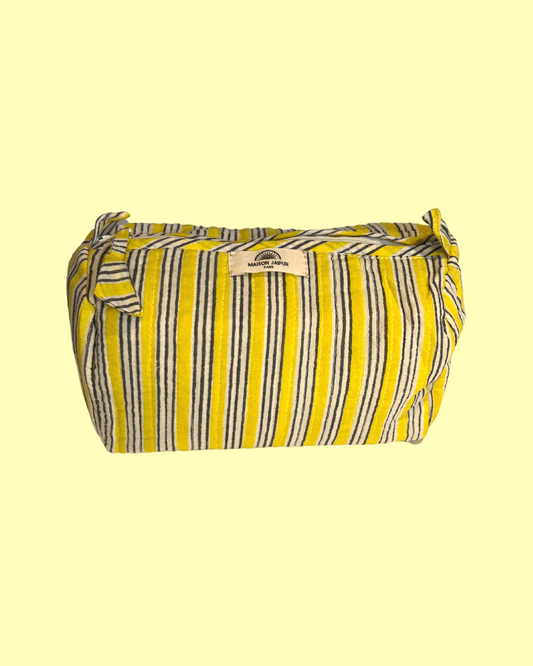 Maison Jaipur Paris - Pouch Delhi S Jaune en voile de coton