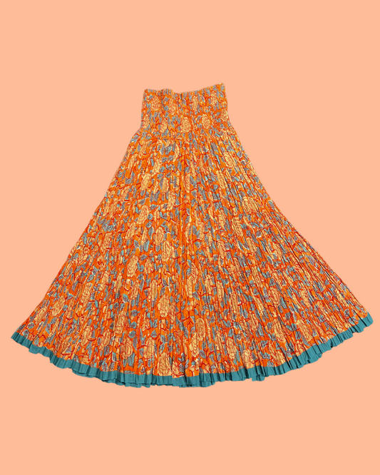 Maison Jaipur Paris - Jupe Calcutta Orange en voile de coton