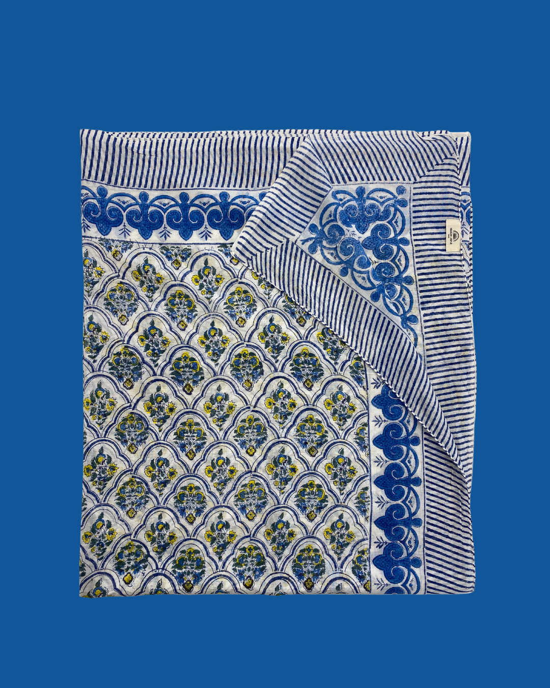 Maison Jaipur Paris - Pareo Pondichery Bleu en voile de coton