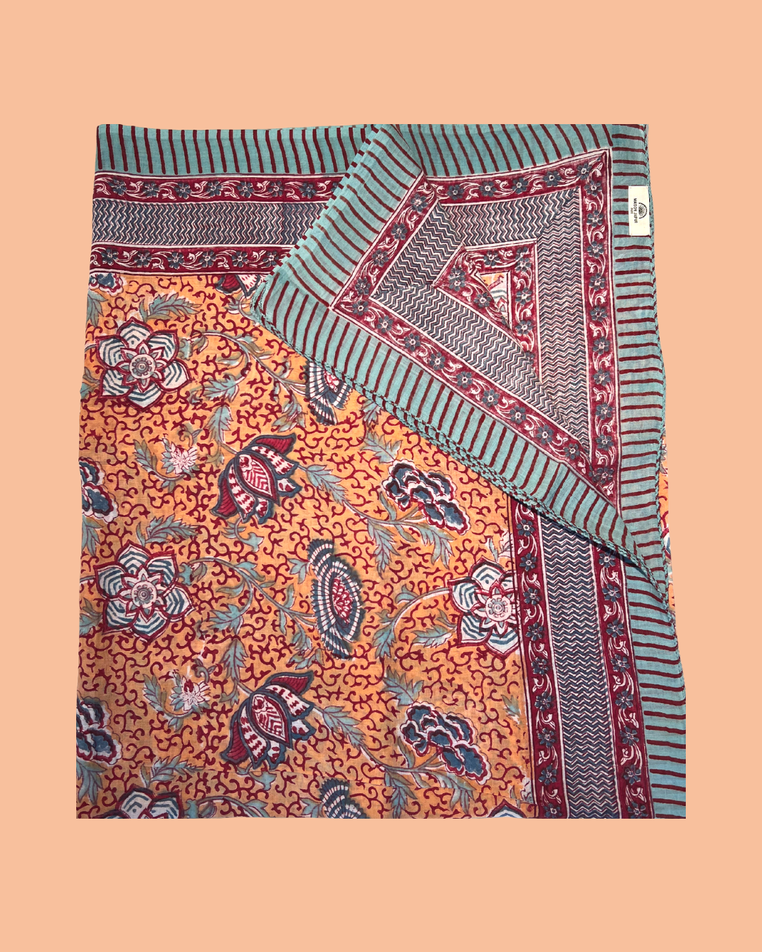 Maison Jaipur Paris - Pareo Pondichery Orange en voile de coton