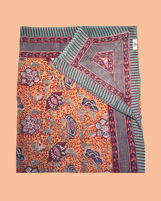 Maison Jaipur Paris - Pareo Pondichery Orange en voile de coton