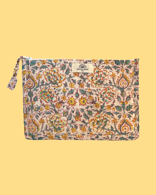 Maison Jaipur Paris - Pochette Bombay Blanc en voile de coton