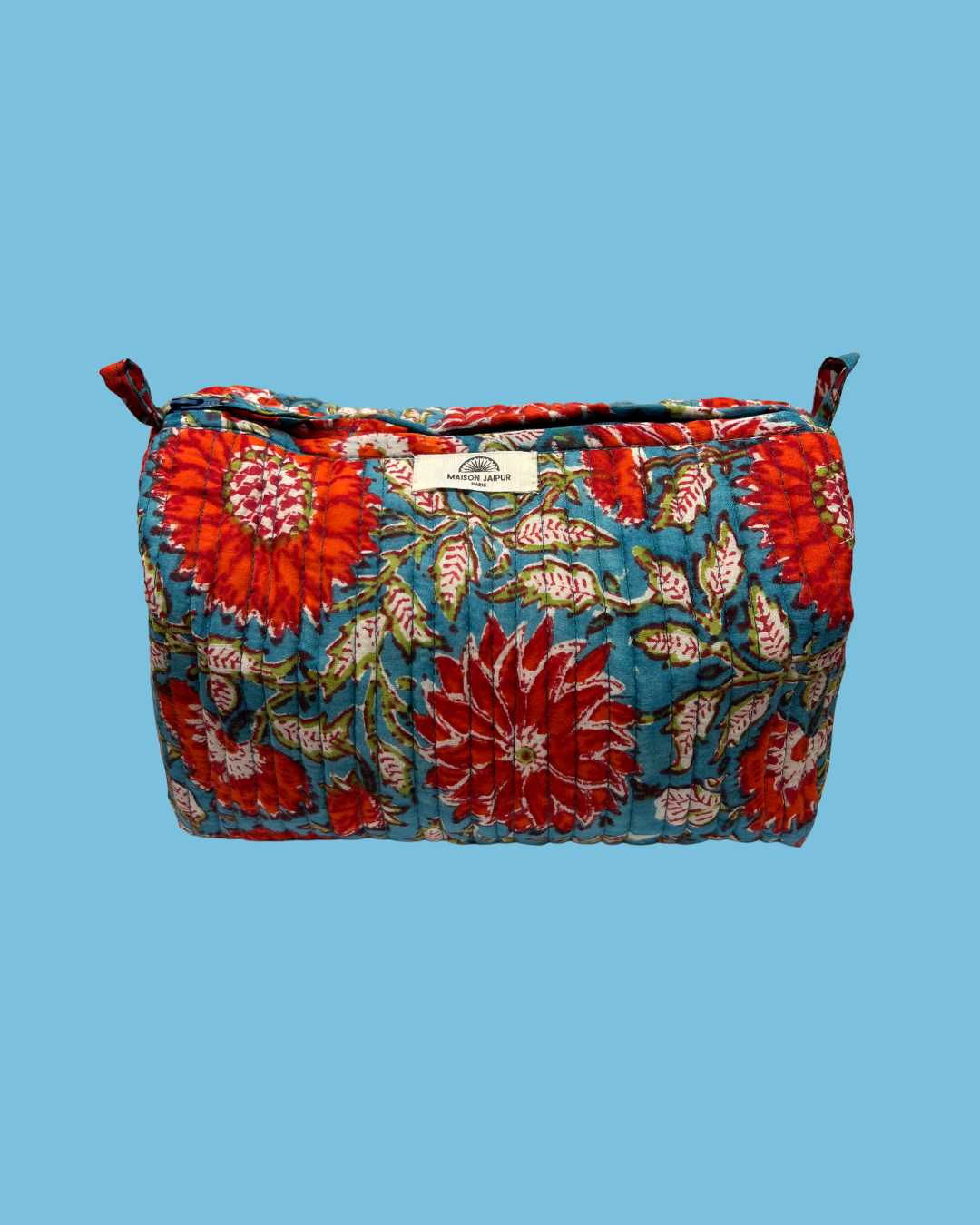 Maison Jaipur Paris - Pouch Delhi M Bleu en voile de coton