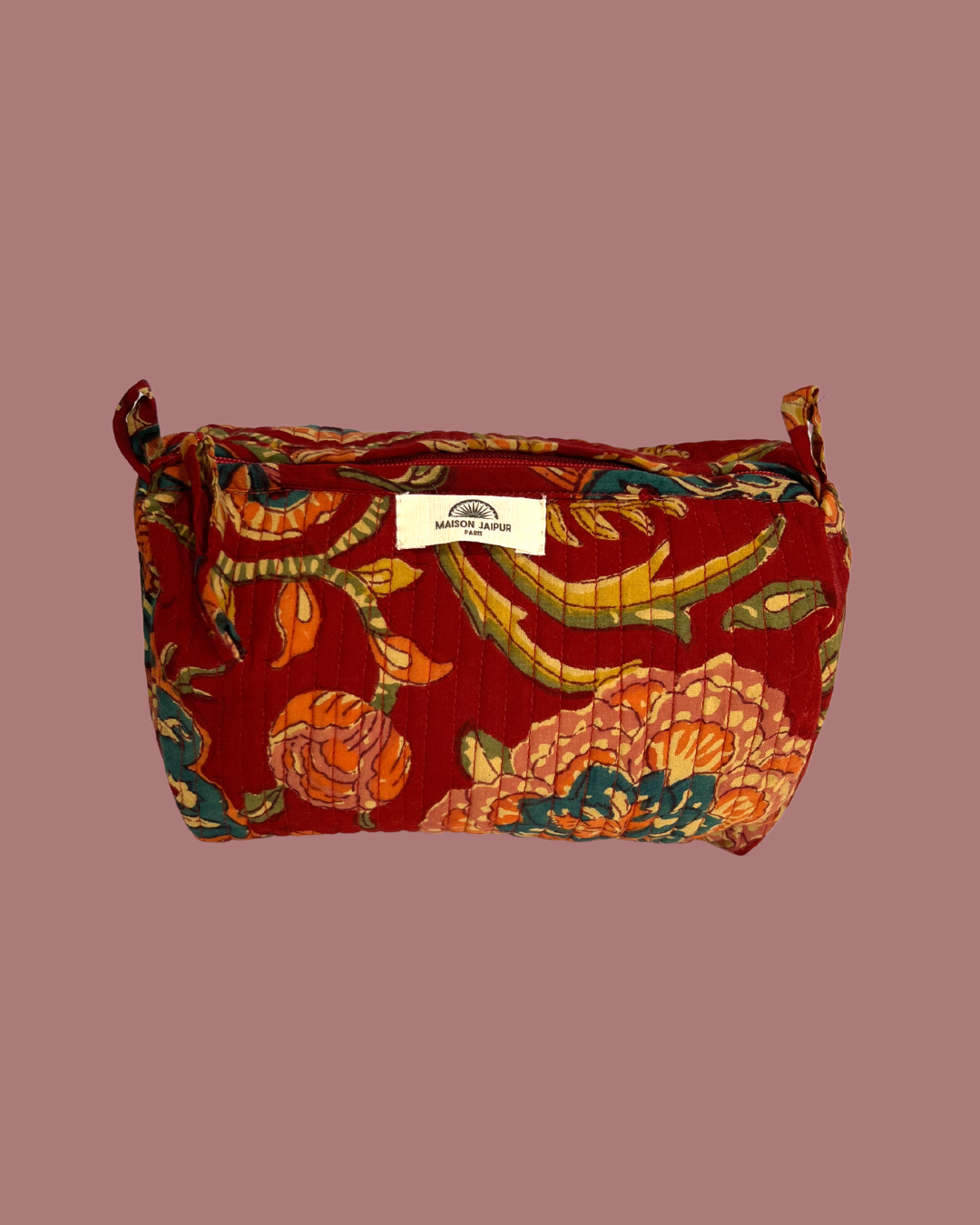 Maison Jaipur Paris - Pouch Delhi S Rouge en voile de coton