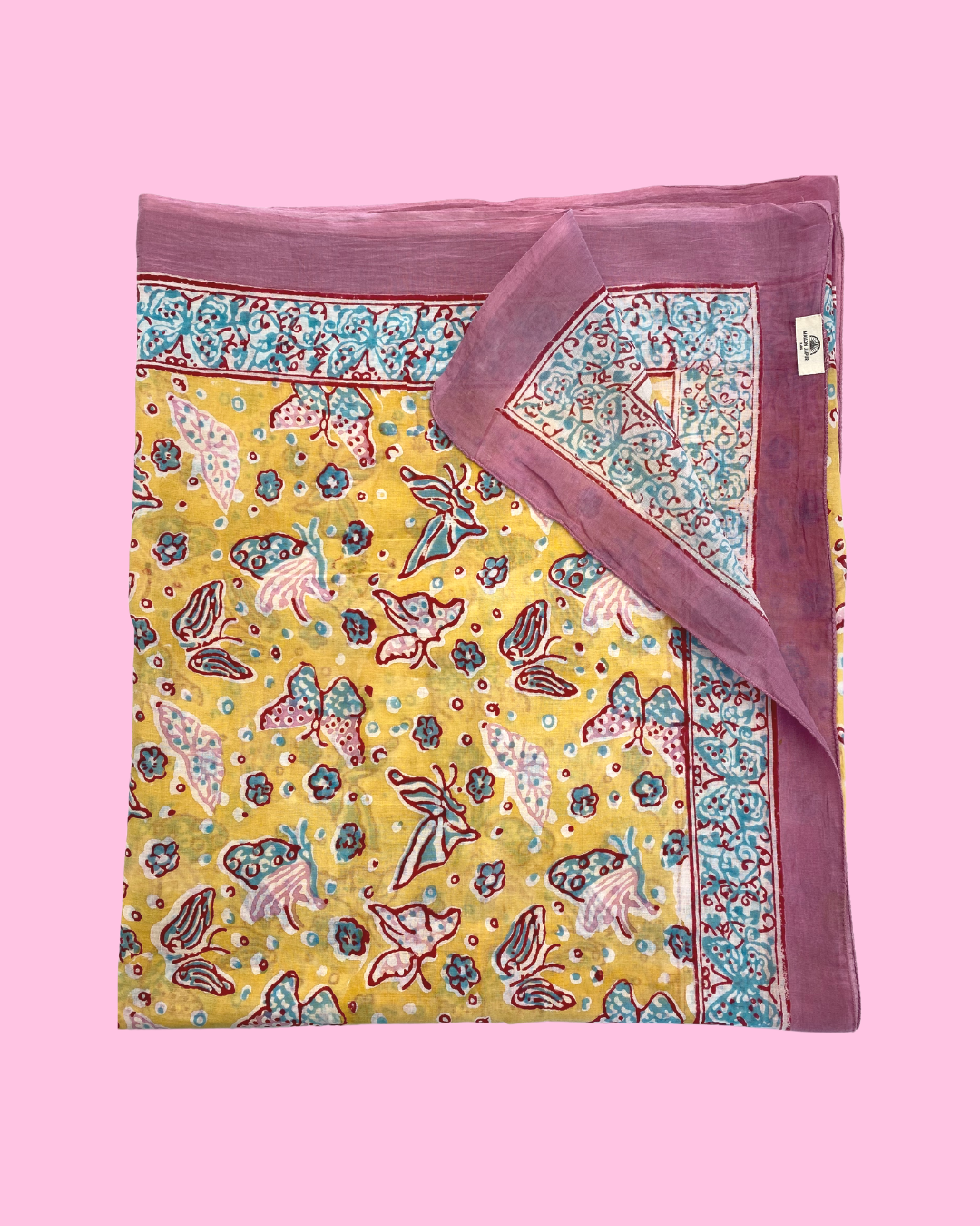 Maison Jaipur Paris - Pareo Pondichery Rose en voile de coton