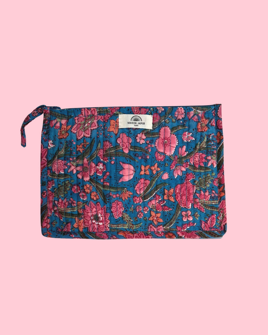 Maison Jaipur Paris - Pochette Bombay Bleu en voile de coton
