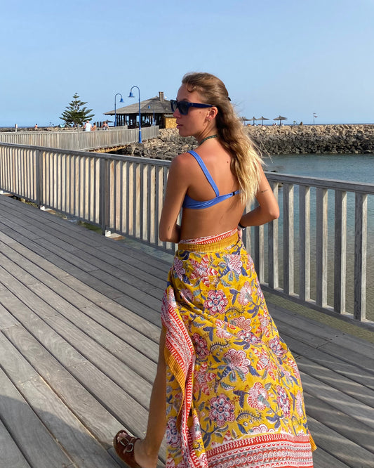 Maison Jaipur Paris - Pareo Pondichery Jaune en voile de coton