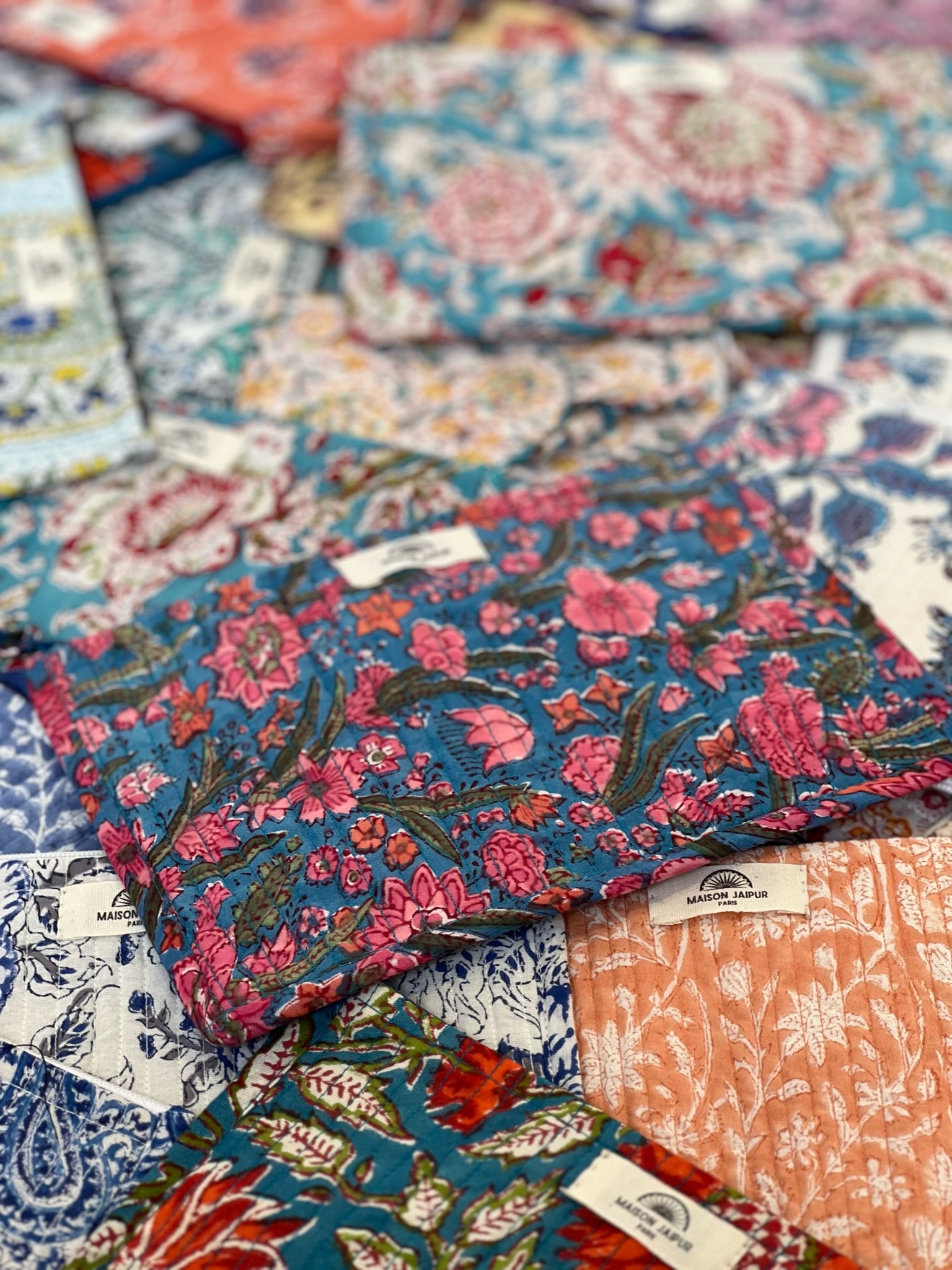 Maison Jaipur Paris - Pochette Bombay Bleu en voile de coton