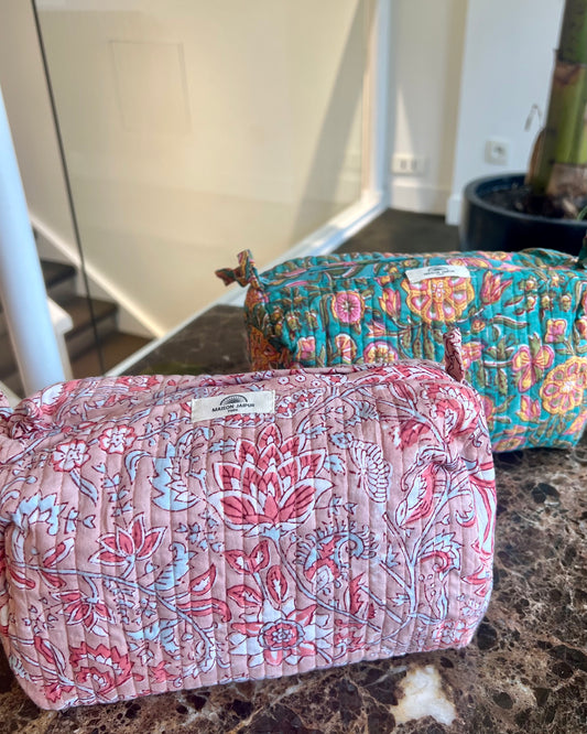 Maison Jaipur Paris - Pouch Delhi M Rose en voile de coton